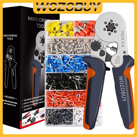 WOZOBUY Ferrule Crimping Tool Kit Hexagonal Sawtooth Self Adjustable