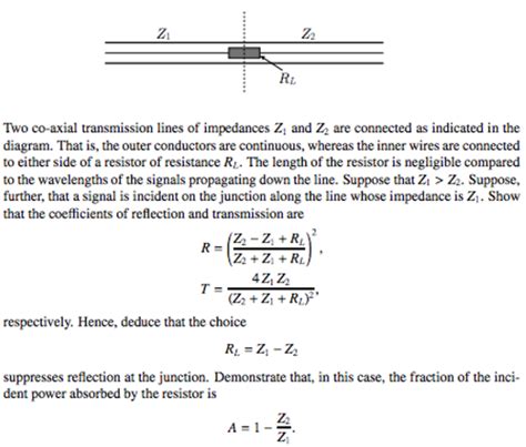 Two Co Axial Transmission Lines Of Impedances Z And Z Chegg