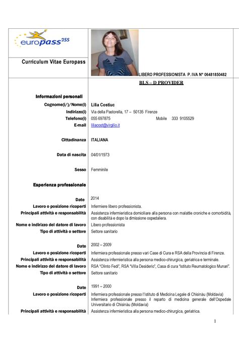 Modelo De Curriculum Vitae Europeo