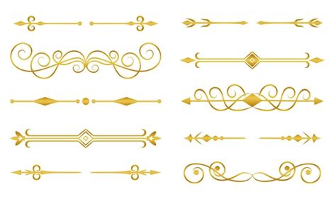 Premium Vector Divider Gold Border Vintage Set Elegant Flourish