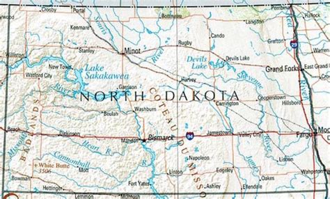 North Dakota Reference Map