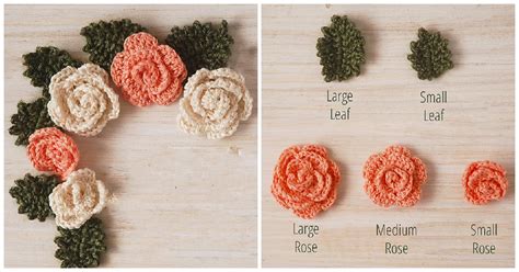 Easy Crochet Rose and Leaf Pattern - Crochet Kingdom