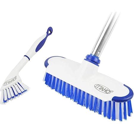 Balai Brosse Lave Pont 22 Cm En PPL Blanc Lot De 3 Monture Bois