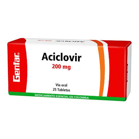 ACICLOVIR 200mg GF 25 TAB Drogas Exito