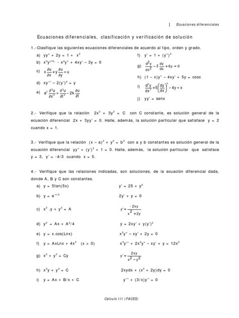 Guia De Ejercicios Propuestos De Edos Parte Ii Nancy Pdf Pdf