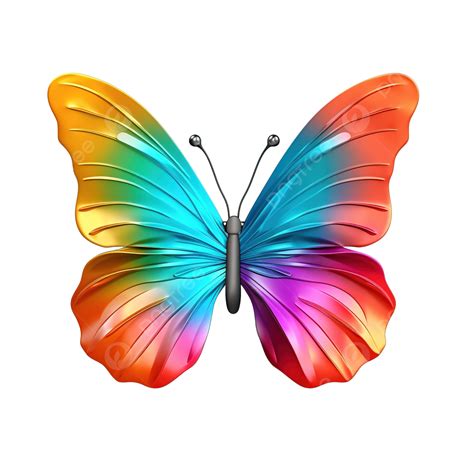 3d Render Of Colorful Butterfly Element 3d Adorable Animal Png