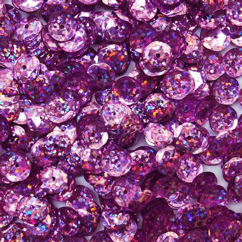 10mm Cup Sequins Orchid Pink Hologram Glitter Sparkle