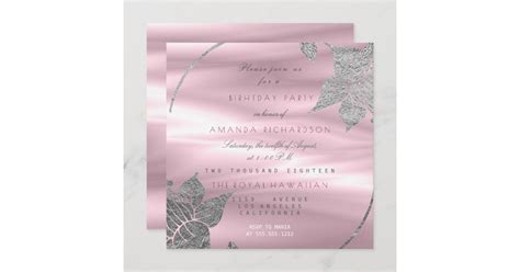 Invitación Fiesta De Cumpleaños Púrpura De Glam Lily Floral D Zazzle Es