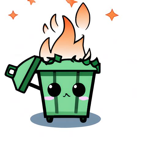 Green Dumpster Fire Cute Kawaii Creative Fabrica