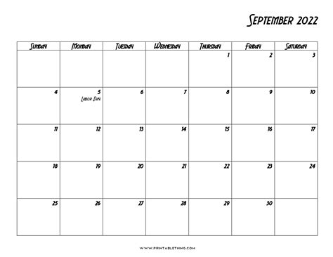 September Calendar Free Printable Calendar Templates September