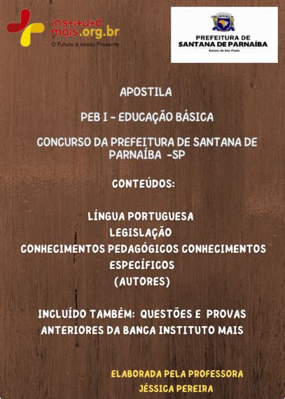 APOSTILA CONCURSO SANTANA PARNAÍBA SP PROFESSOR DE EDUCAÇÃO BÁSICA