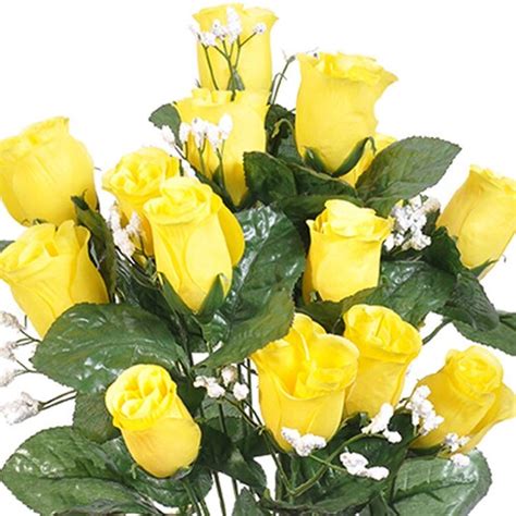 14 Light Yellow Rose Buds Long Stems Bush Bouquet Etsy