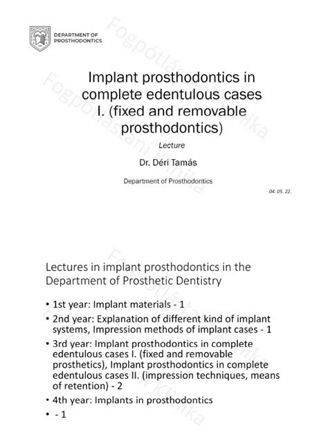 Implant Prosthodontics in Complete Edentulous Cases I. Fixed and ...