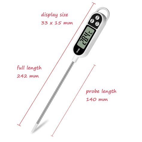 Instant Read Digital Meat Thermometer For Food Bread Baking Water And Liquid Waterproof And