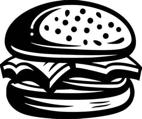 Premium Vector Burger Hamburger Hand Drawn Vector Illustration Sketch Retro Style