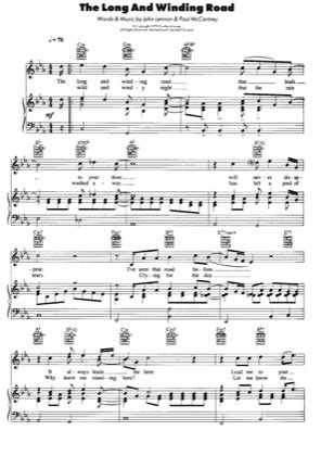 The Long and Winding Road - The Beatles Free Piano Sheet Music PDF