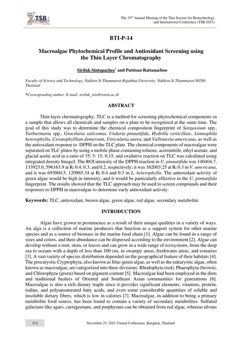 Pdf Macroalgae Phytochemical Profile And Antioxidant Screening Using