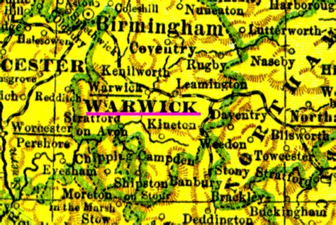 Freer Family Research - Enlarged Map of Warwick, England