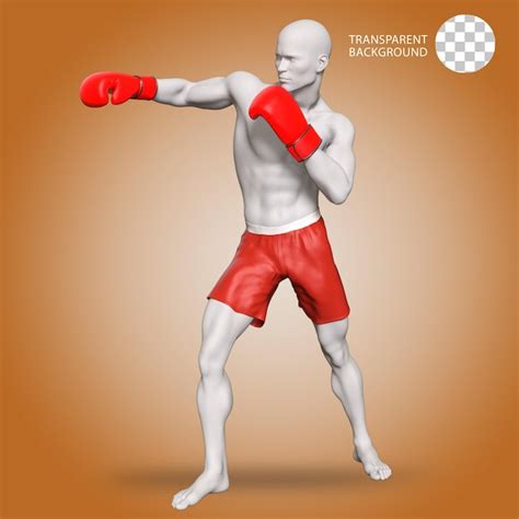 Premium PSD A Man With A Boxing Glove Pose Isolated 3d Rendered