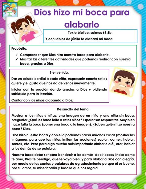 Clase B Blica Dios Hizo Mi Boca Para Alabarle Amiguitosdedios Pdf