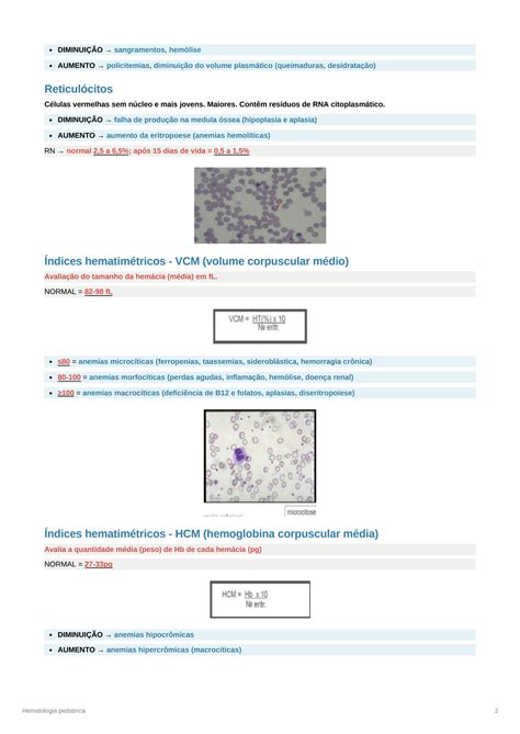 Solution Hematologia Pedi Trica Interpreta O De Hemograma E