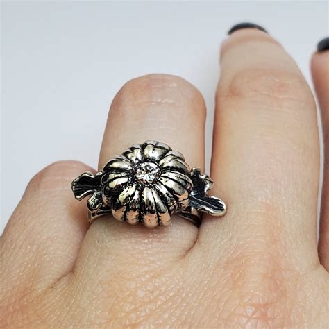 Pumpkin Ring With Cubic Zirconia