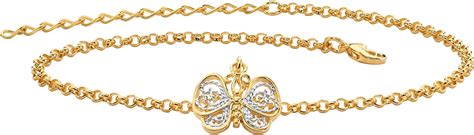 Palmbeach Yellow Gold Plated Filigree Butterfly Two Tone