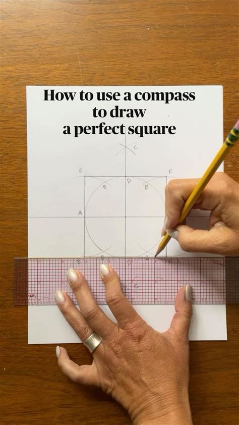 How to use a compass to draw a perfect square | Compass, Stem activities, Perfect squares