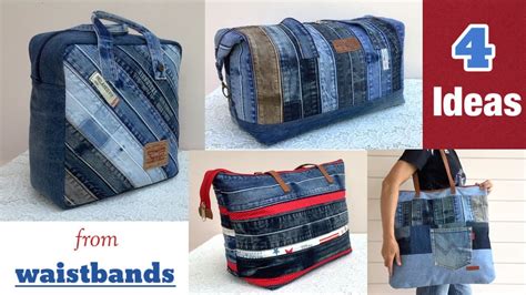 4 Ideas From Waistbands Old Jeans Reuse Ideas Denim Reuse 4