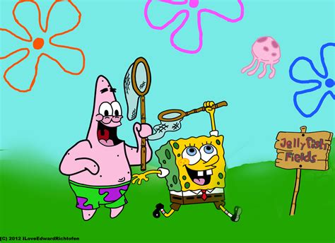 Spongebob and Patrick Jellyfishing by ILoveEdwardRichtofen on DeviantArt