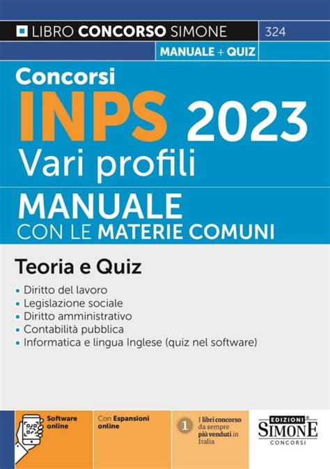 Manuale Concorsi INPS 2023 Vari Profili Edizioni Simone