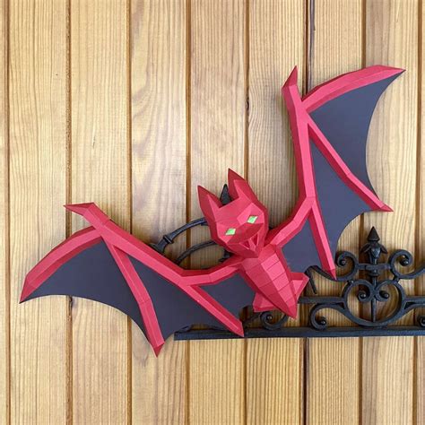 Bat Papercraft Sculptures Printable D Puzzle D Papercraft Etsy