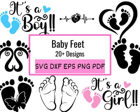 Baby Feet Svg Bundle Newborn Baby Svg Baby T Feet Baby Shower Svg