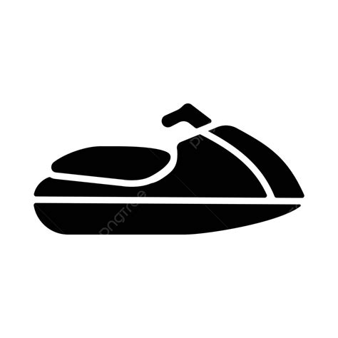 Flat Vector Glyph Icon For A Water Sport Involving A Jet Ski Vector