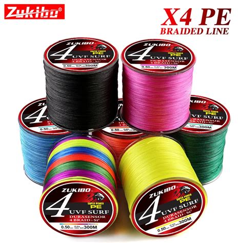 ZUKIBO Super Power 4 Fios 300M 500M 1000M Linha De Pesca Tran Ada X4 PE