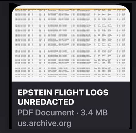 Epstein Flight Logs Unredacted