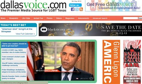 Obamas Same Sex Marriage Announcement The Online Coverage Nlgja