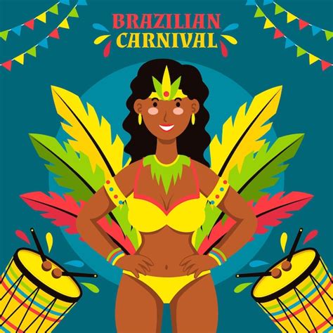 Free Vector Brazilian Carnival Concept In Flat Design