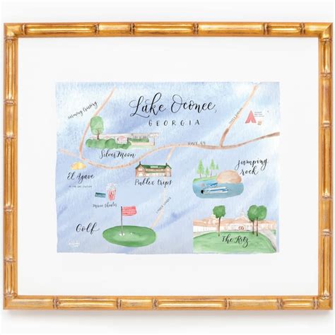 Lake Oconee Map Etsy