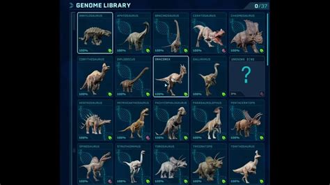 Jurassic World Evolution All Dino Species Revealed Youtube