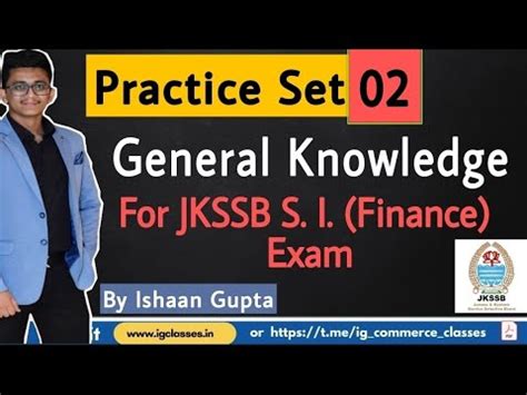 Practice Set General Knowledge Set No Jkssb Finance Sub