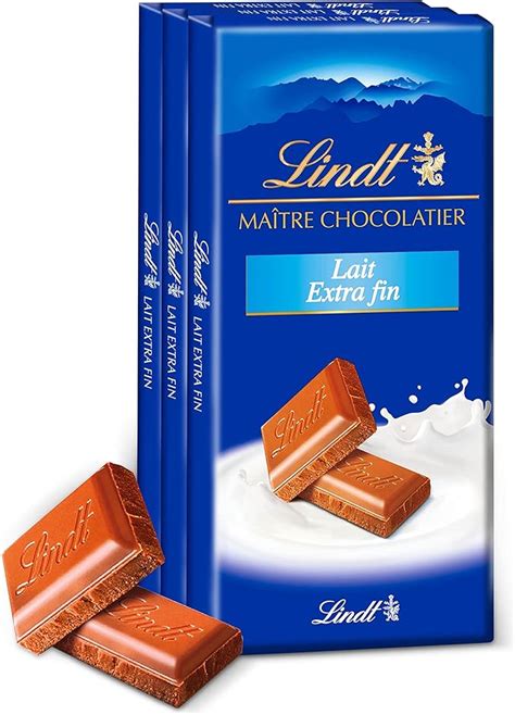 Lindt Tablette Lait Extra Fin MAITRE CHOCOLATIER Chocolat Au Lait