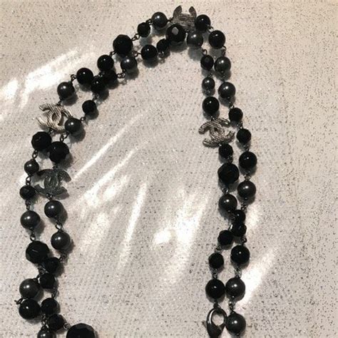 Pre Owned Chanel Black Metal Necklace Modesens Black Metal Necklace