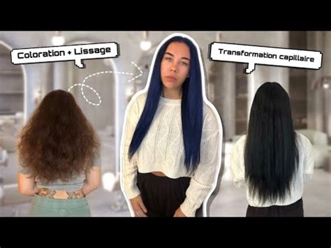 Coloration Noire Bleut E Et Lissage Changement Capillaire Youtube