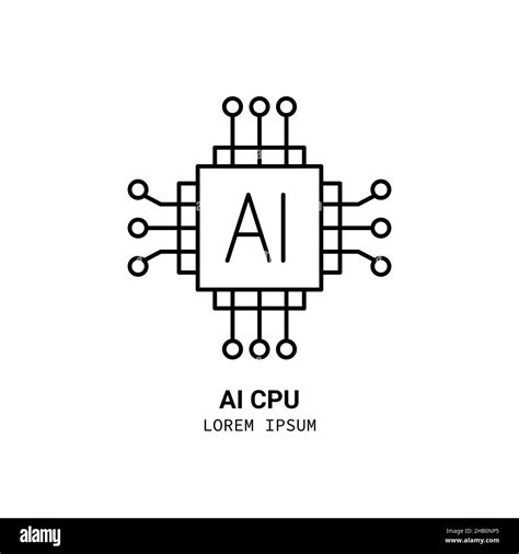 Artificial Intelligence And Machine Learning Line Icon Stock Vector