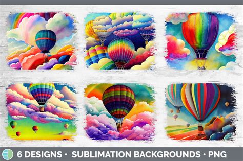 Hot Air Balloon Distressed Sublimation Background Panel By Enliven