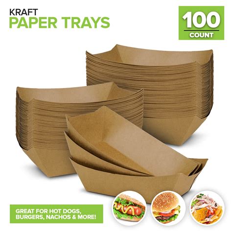 GetUSCart 100 Pack Extra Large Disposable Brown Kraft Paper Food