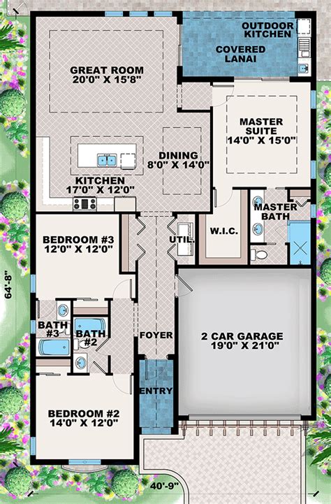 One Floor House Blueprints Bedrooms