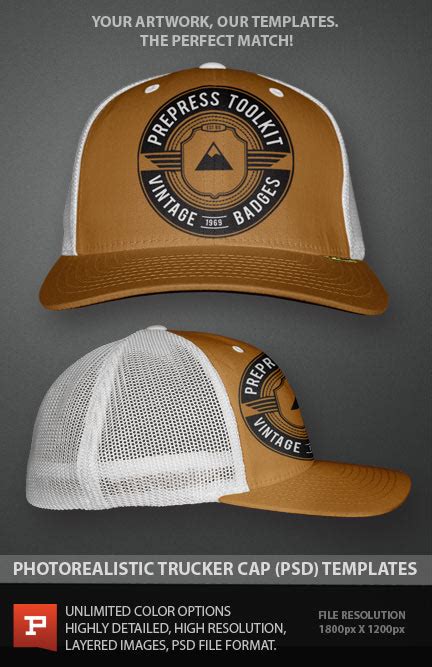 Trucker Cap Template PSD PrePress Toolkit