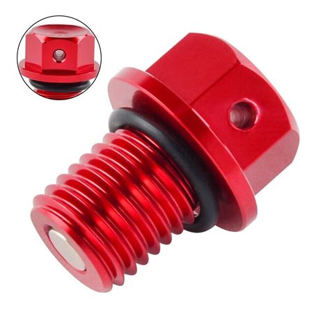 Red CNC Magnetic Oil Pan Drain Bolt With Gasket Perfect Fit For Honda